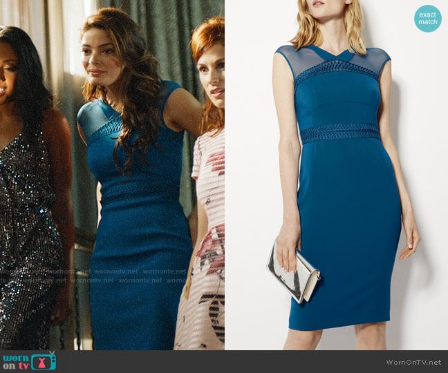 Karen Millen Lace & Mesh Dress worn by Maya (Natasha Wilson) on UnReal