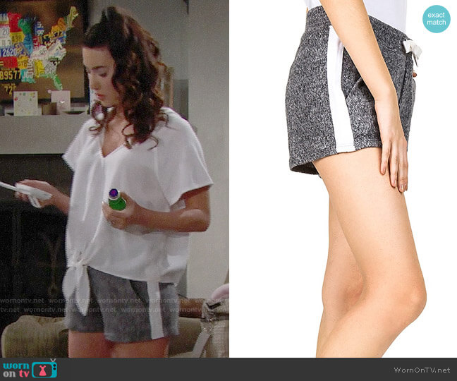 The Kooples Grosgrain Mini Shorts worn by Steffy Forrester (Jacqueline MacInnes Wood) on The Bold & the Beautiful