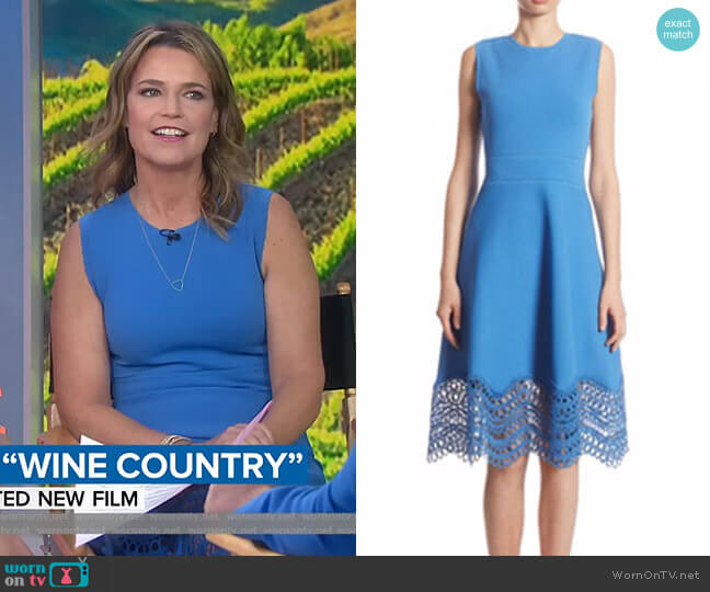 Guipure Lace Dress by Lela Rose worn by Savannah Guthrie on Today