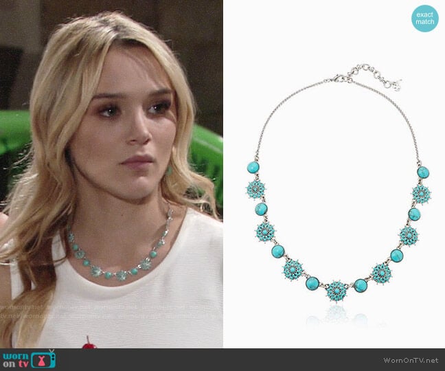 Lucky Brand Turquoise Collar Necklace worn by Summer Newman (Hunter King) on The Young and the Restless