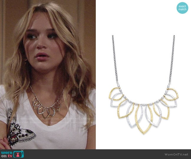 Lucky Brand Two Tone Petal Necklace worn by Summer Newman (Hunter King) on The Young and the Restless