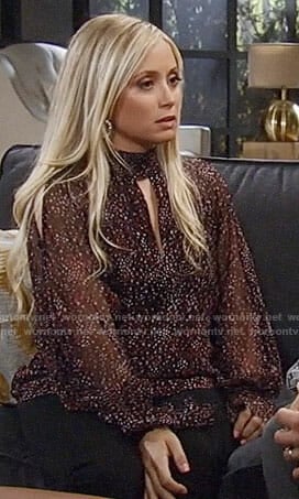 Lulu’s printed keyhole blouse on General Hospital