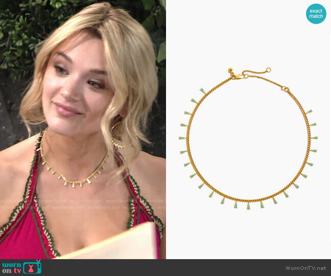 Madewell Geoform Necklace  worn by Summer Newman (Hunter King) on The Young and the Restless