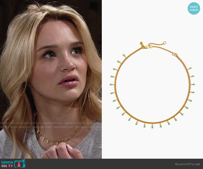 Madewell Geoform Necklace worn by Summer Newman (Hunter King) on The Young and the Restless