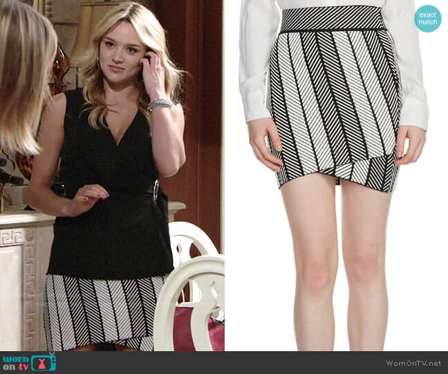 Maje Jessy Herringbone Skirt worn by Summer Newman (Hunter King) on The Young and the Restless