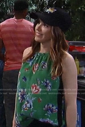 Margaux’s green floral top on General Hospital