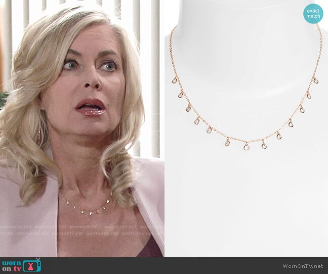 Nadri Shaker Crystal Necklace worn by Ashley Abbott (Eileen Davidson) on The Young and the Restless