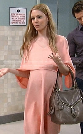 Nelle's peach maternity dress on General Hospital