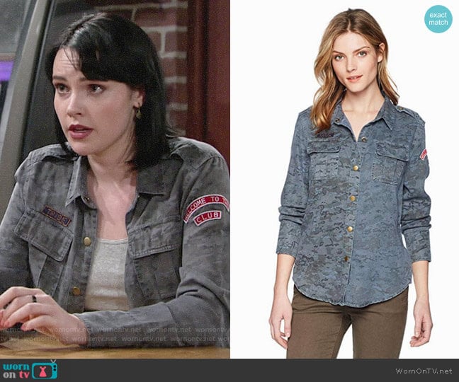 Pam & Gela Camo Shirt worn by Tessa Porter (Cait Fairbanks) on The Young and the Restless