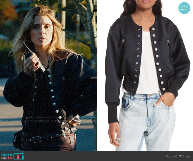 3.1 Phillip Lim Grommet & Faux Pearl Embellished Bomber Jacket worn by Rachel Goldberg (Shiri Appleby) on UnReal