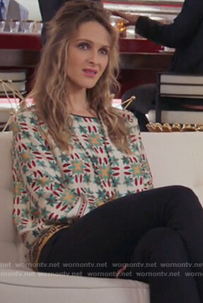 Phoebe floral print silk blouse on Girlfriends Guide to Divorce