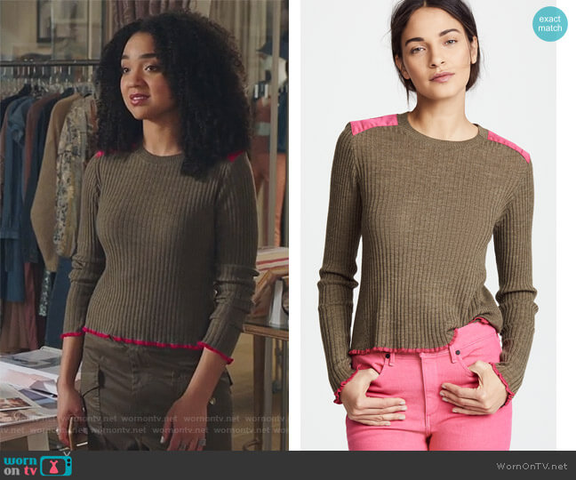 WornOnTV: Kat’s khaki ribbed sweater on The Bold Type | Aisha Dee ...