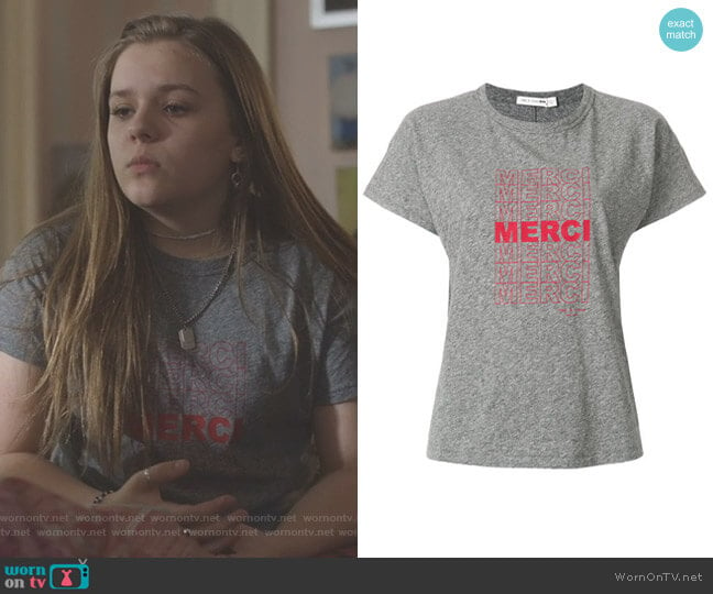 Merci Print T-Shirt by Rag & Bone worn by Daphne Conrad (Maisy Stella) on Nashville