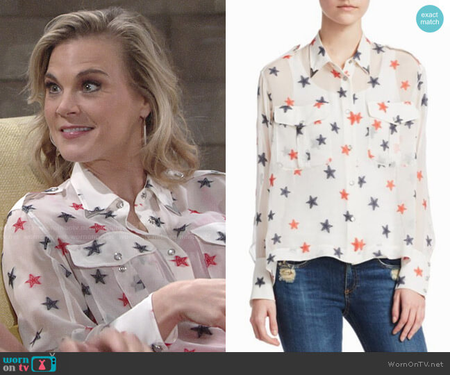 Rag & Bone Pearson Shirt worn by Phyllis Newman (Gina Tognoni) on The Young and the Restless