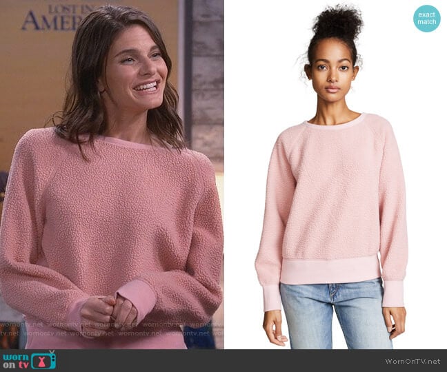 Sherpa Fleece Pullover by Rag & Bone worn by Leslie Curry (Lindsey Kraft) on Living Biblically