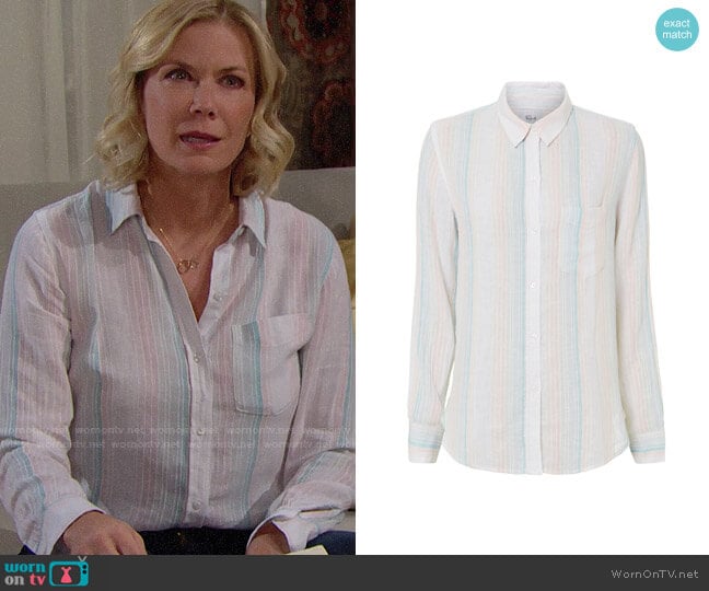 Rails Marbella Shirt worn by Brooke Logan (Katherine Kelly Lang) on The Bold and the Beautiful