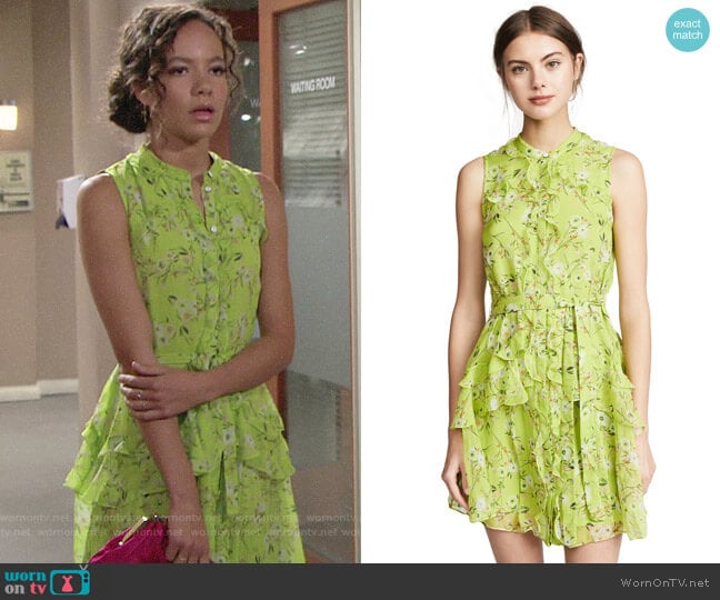 Saloni Lime Pimpernel Tilly Dress worn by Mattie Ashby (Lexie Stevenson) on The Young and the Restless