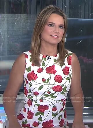 Savannah’s white rose print dress on Today