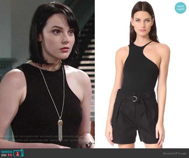 T by Alexander Wang Asymmetric Cutout Tank worn by Tessa Porter (Cait Fairbanks) on The Young and the Restless