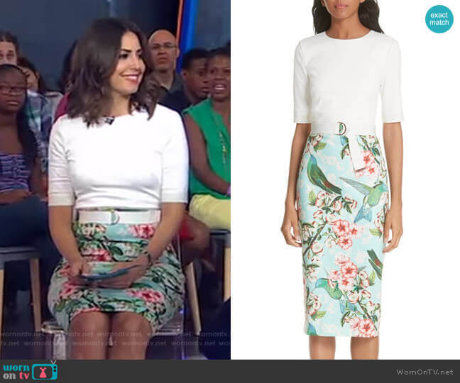 WornOnTV: Cecilia’s floral and bird print belted dress on Good Morning ...