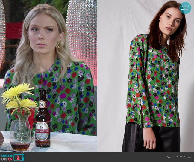 Topshop Extreme Split Blouse worn by Abby Newman (Melissa Ordway) on The Young and the Restless