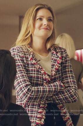 Sutton’s checked tweed jacket on The Bold Type