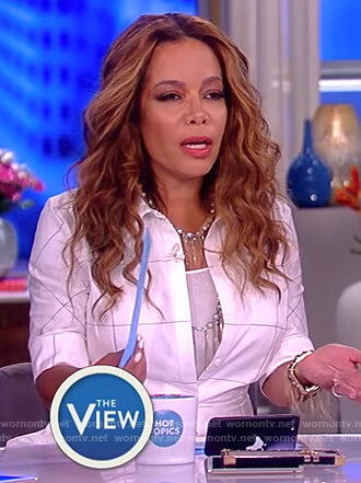Sunny's white checked shirtdress on The View