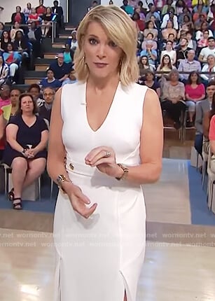 Megyn’s white belted v-neck dress on Megyn Kelly Today