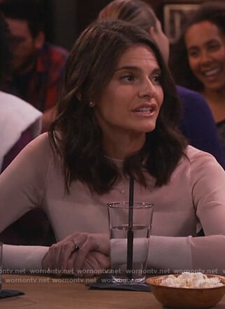 Leslie's white ribbed detail top on Living Biblically