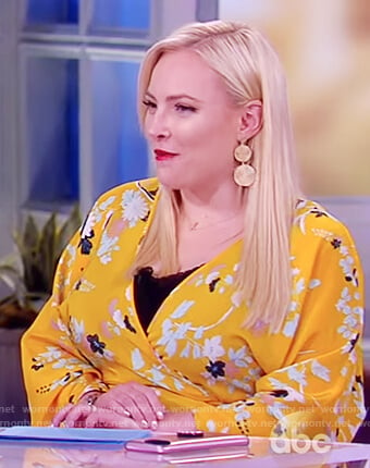 Meghan’s yellow floral print wrap dress on The View