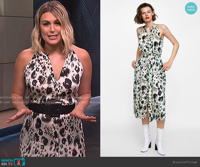 Animal Print Halter Dress by Zara worn by Carissa Loethen Culiner on E! News