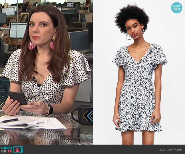 Polka Dot Print Dress by Zara worn by Melanie Bromley on E! News