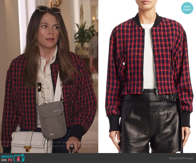 Plaid Bomber Jacket by 3.1 Phillip Lim worn by Liza Miller (Sutton Foster) on Younger