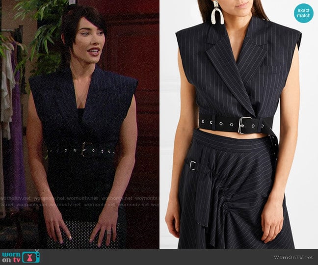 3.1 Phillip  Lim Cropped Wool Vest worn by Steffy Forrester (Jacqueline MacInnes Wood) on The Bold and the Beautiful