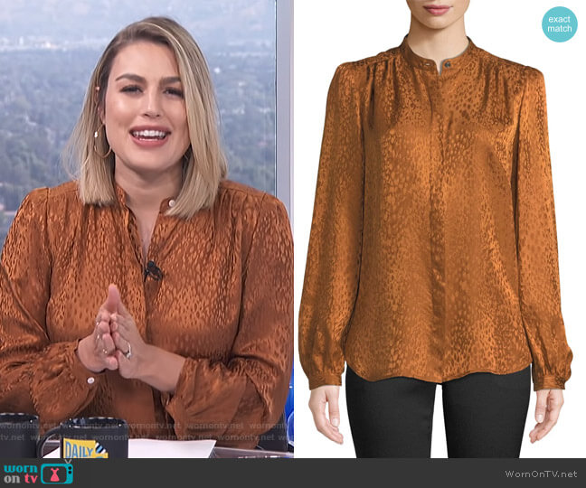 Owens Silk Jacquard Top by ALC worn by Carissa Loethen Culiner on E! News