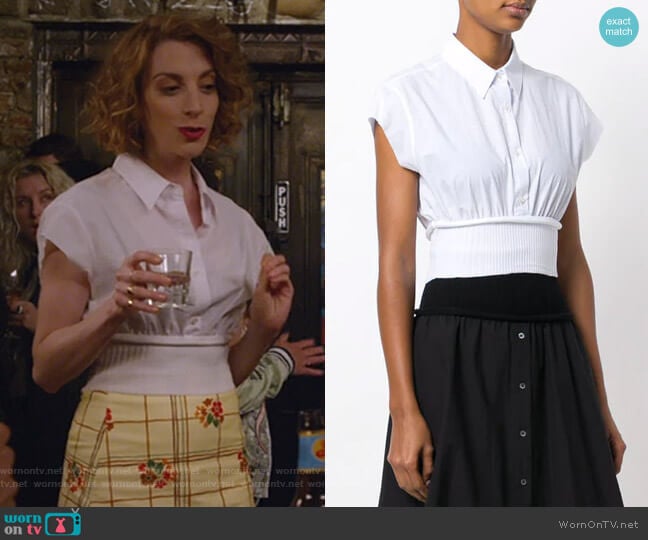 Cropped Shirt with Waistband by Alexander Wang worn by Lauren (Molly Bernard) on Younger