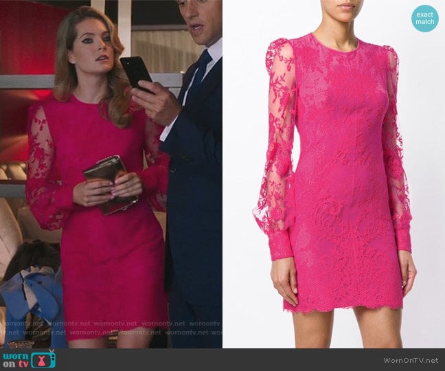 Lace Mini Dress by Alexander McQueen worn by Sutton (Meghann Fahy) on The Bold Type