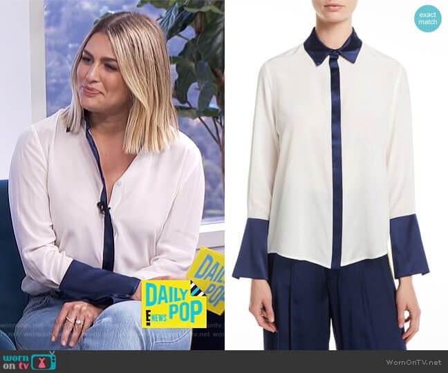 Julya Silk Colorblock Shirt by Alexis worn by Carissa Loethen Culiner on E! News