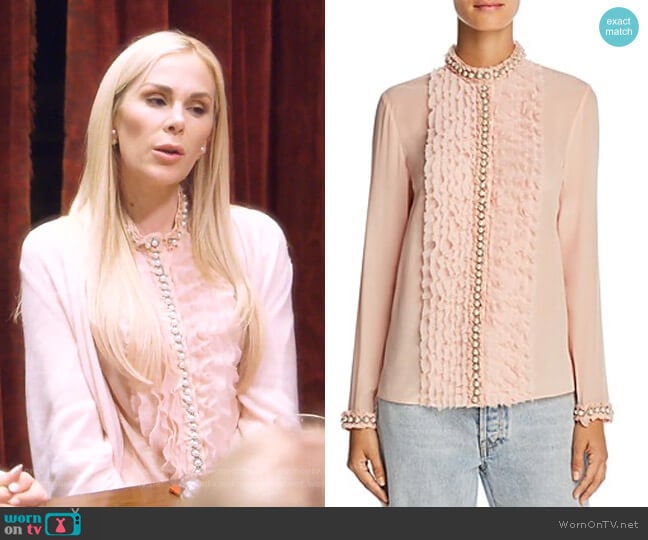 Arminda Blouse by Alice + Olivia worn by Kameron Westcott on The Real Housewives of Dallas