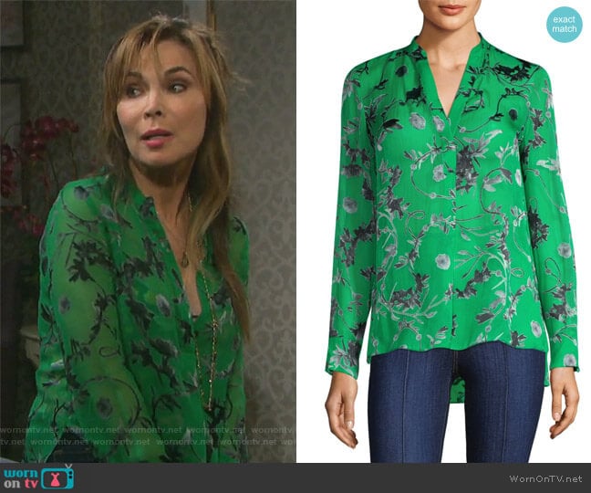 Amos Silk Tunic by Alice + Olivia worn by Kate Roberts (Lauren Koslow) on Days of our Lives