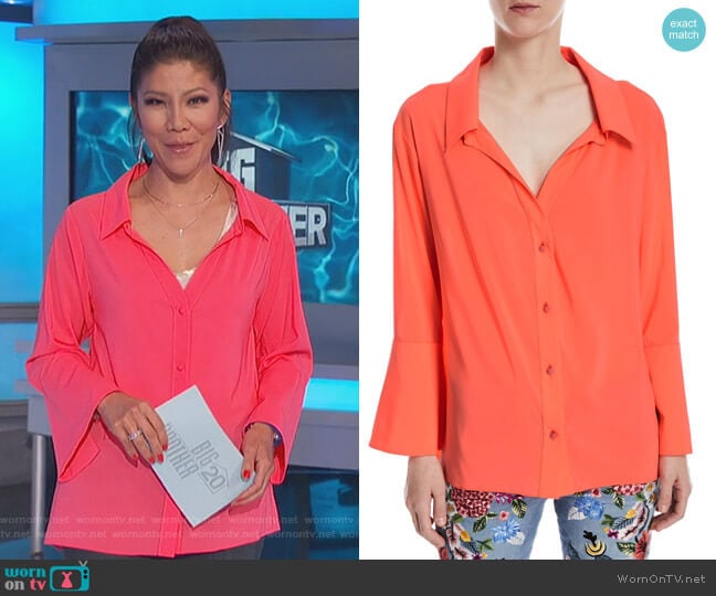 Denver Blouse by Alice + Olivia worn by Julie Chen on Big Brother