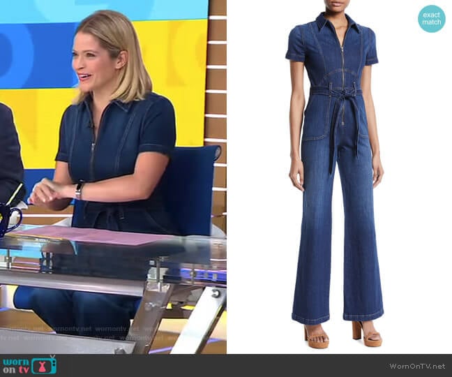 WornOnTV: Sara’s denim jumpsuit on Good Morning America | Sara Haines ...