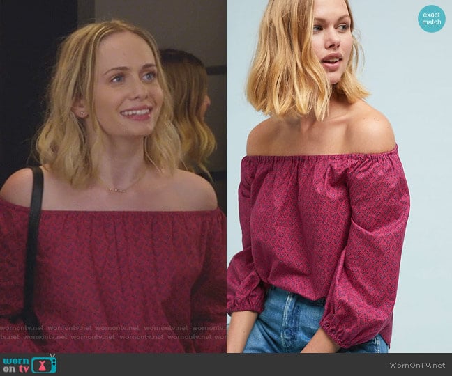 Maiden Blouse by Anthropologie worn by Caitlin Miller (Tessa Albertson) on Younger