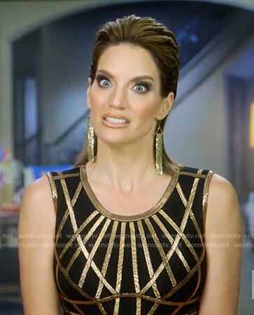 Cary’s black and gold bandage dress on The Real Housewives of Dallas