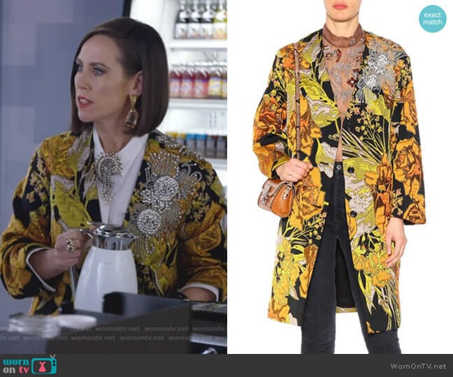 Embellished Floral Coat by Dries Van Noten worn by Diana Trout (Miriam Shor) on Younger