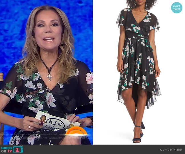 Flutter Sleeve High/Low Dress by Eliza J worn by Kathie Lee Gifford on Today