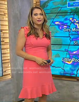 Ginger’s pink ruffled dress on Good Morning America