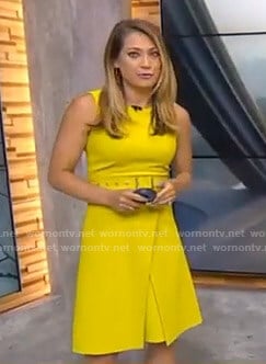 Ginger's yellow belted dress on Good Morning America