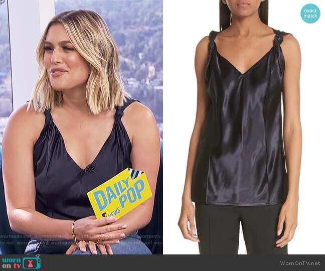 Twist Knot Top by Helmut Lang worn by Carissa Loethen Culiner on E! News