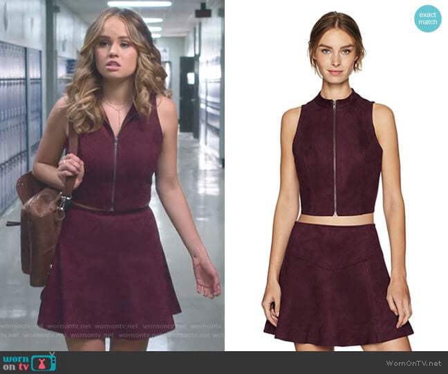 WornOnTV: Patty’s purple zip front crop top and skirt on Insatiable ...